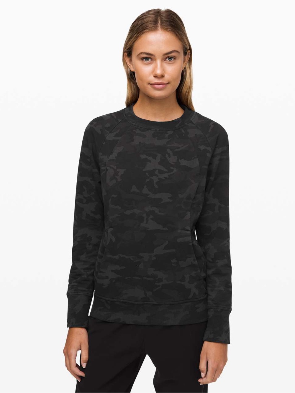 Lululemon Athletica Incognito Black/Gray Scuba Crew Crewneck size 4